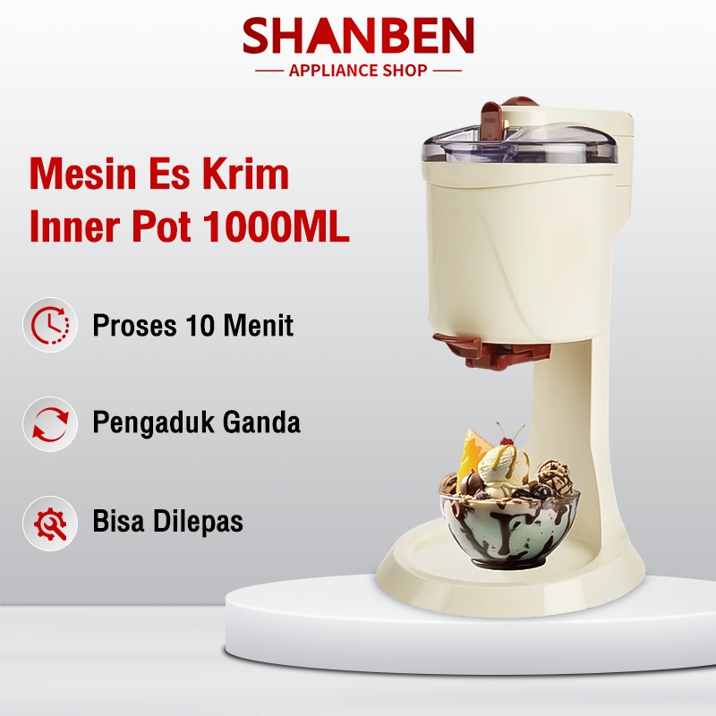 SHANBEN Mesin es krim untuk rumah tangga, mesin pembuat es krim cone buah untuk anak-anak, otomatis 