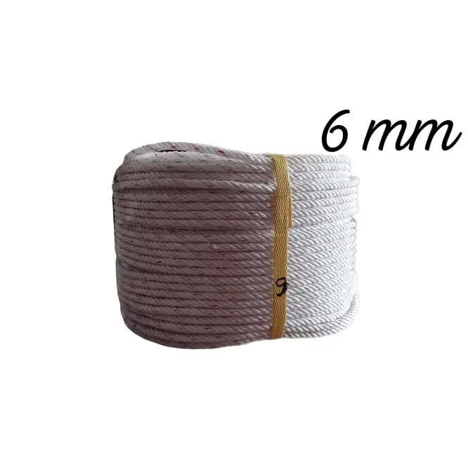 Tali nilon putih / Tali tambang putih 6 mm (1 roll)
