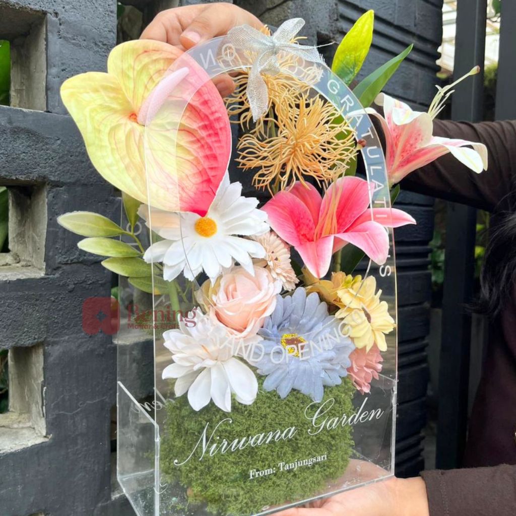 Flower Bag Bucket Bnga Hampers Ucapan Acrylic Papan Ucapan