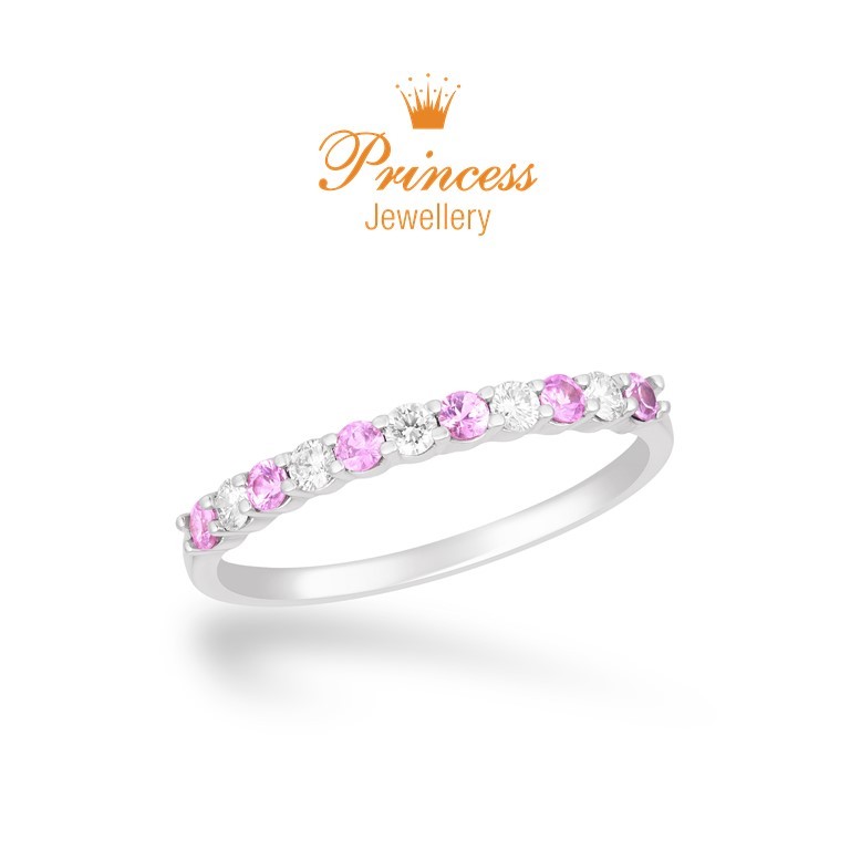 Cincin Listring Pink Sapphire Berlian PLR1230697 Princess Jewellery