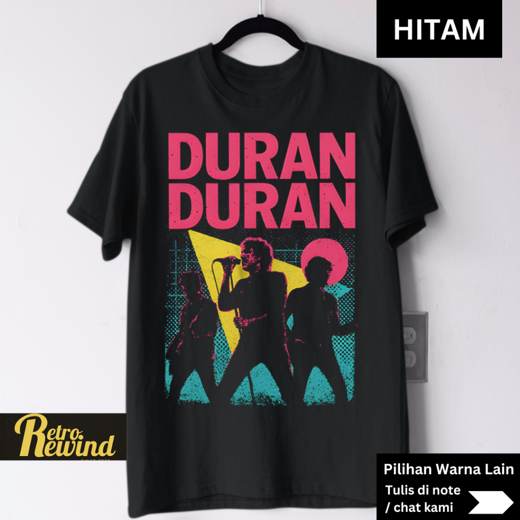 Kaos Band Duran Duran Retro 80s Graphic – Kaos Band New Wave Vintage – Sablon DTF Premium Katun Comb