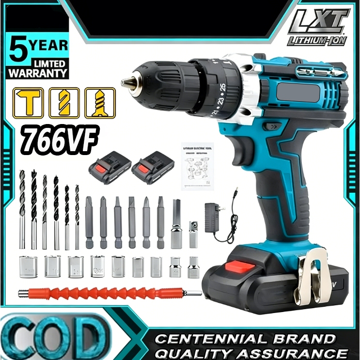 766VF/388VF Mesin Bor Bor baterai cas 10mm listrik murah tangan baterai besi tembok Beton kayu Cordl