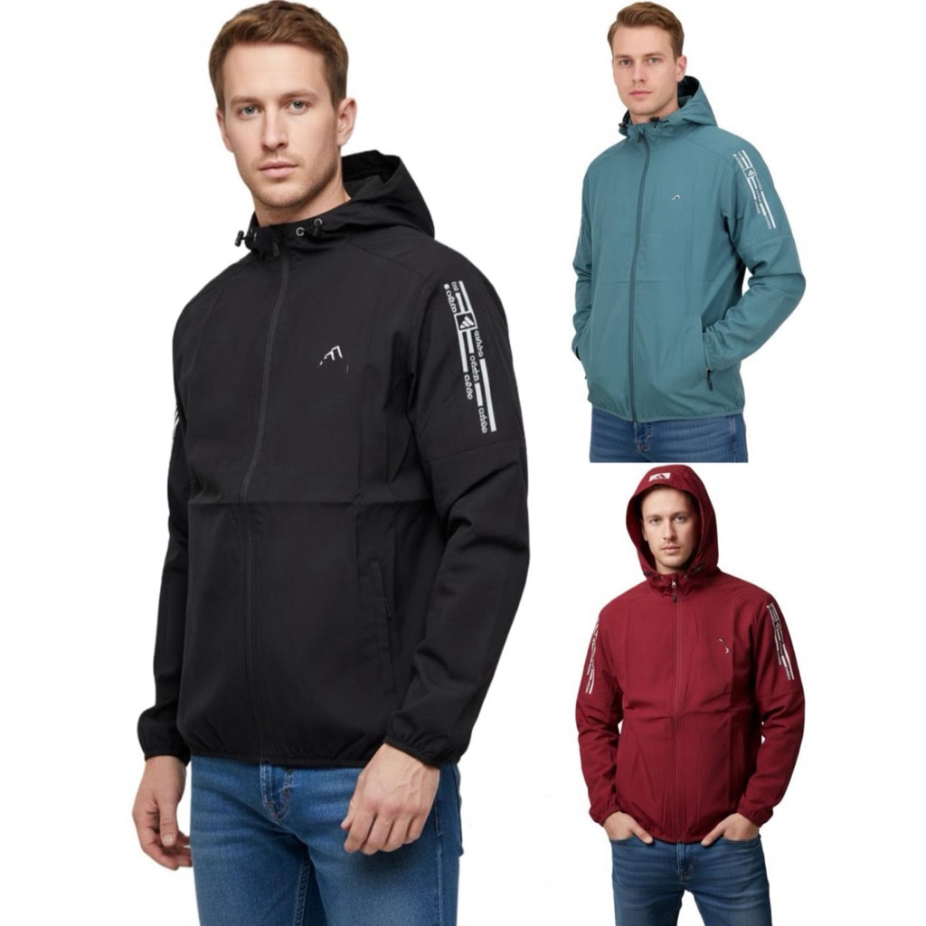 Hot Deals Jaket Running Adidas Kupluk Parasut Micro Olahraga Import Grade Ori