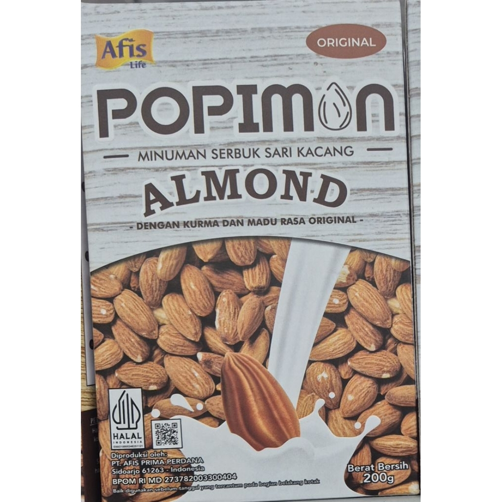 Minuman Serbuk Sari Kacang Almond Dengan Kurma Dan Madu Rasa Original AFIS LIFE Popimon Almond Polle