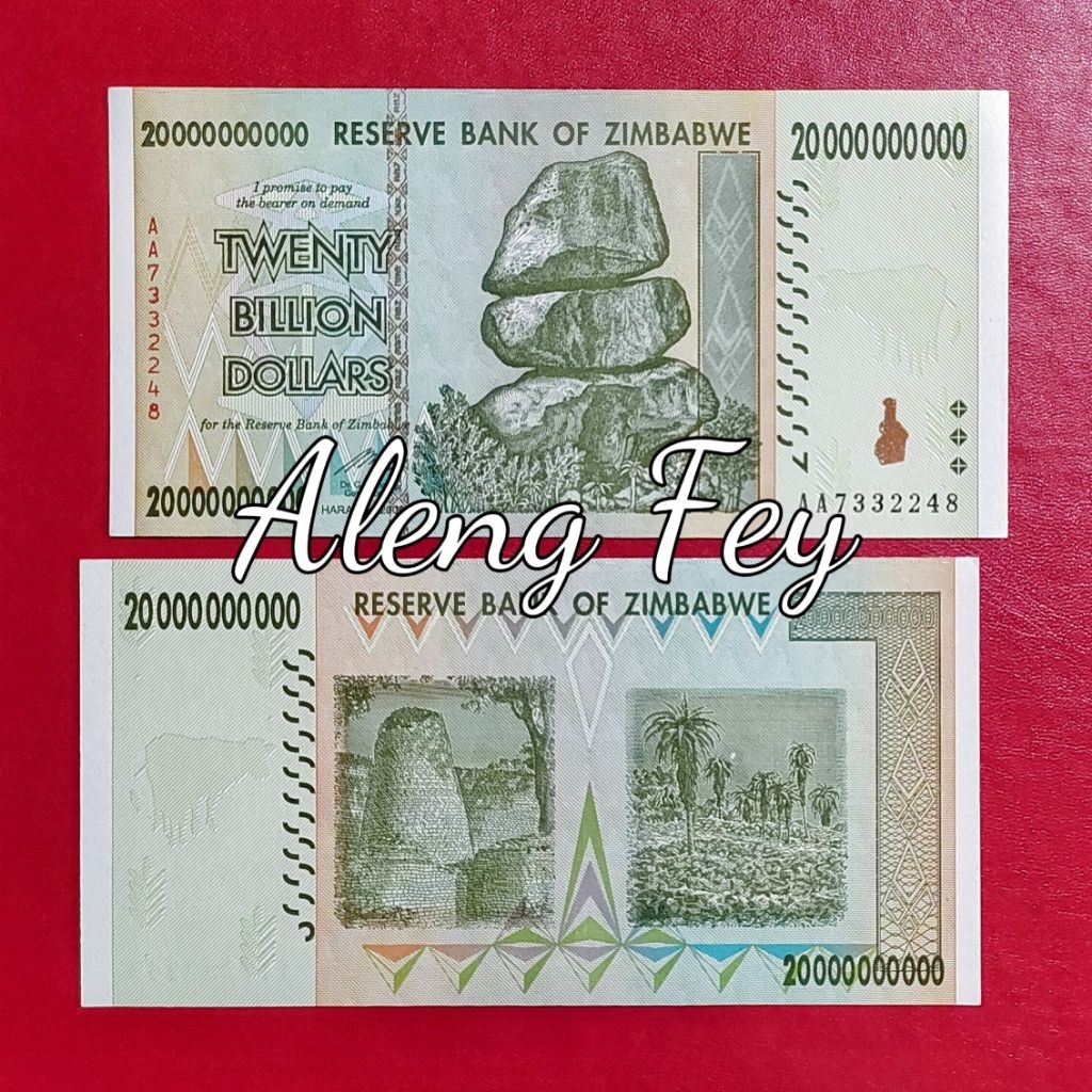 uang asing 20 Milyar dollar Zimbabwe UNC