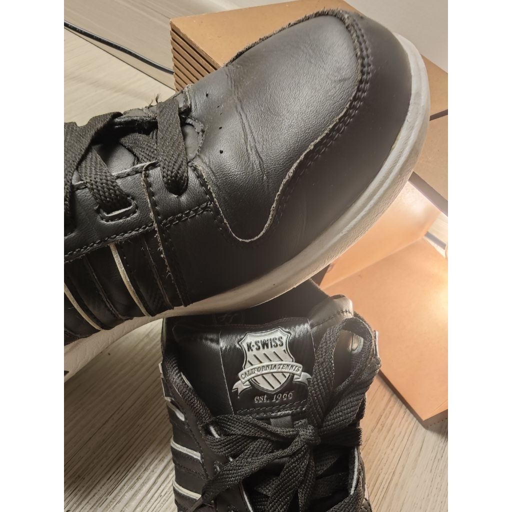 Footwear K-Swiss Black Strap Shoes Sepatu Sneaker Casual Kets Running Sport Branded Kolektor