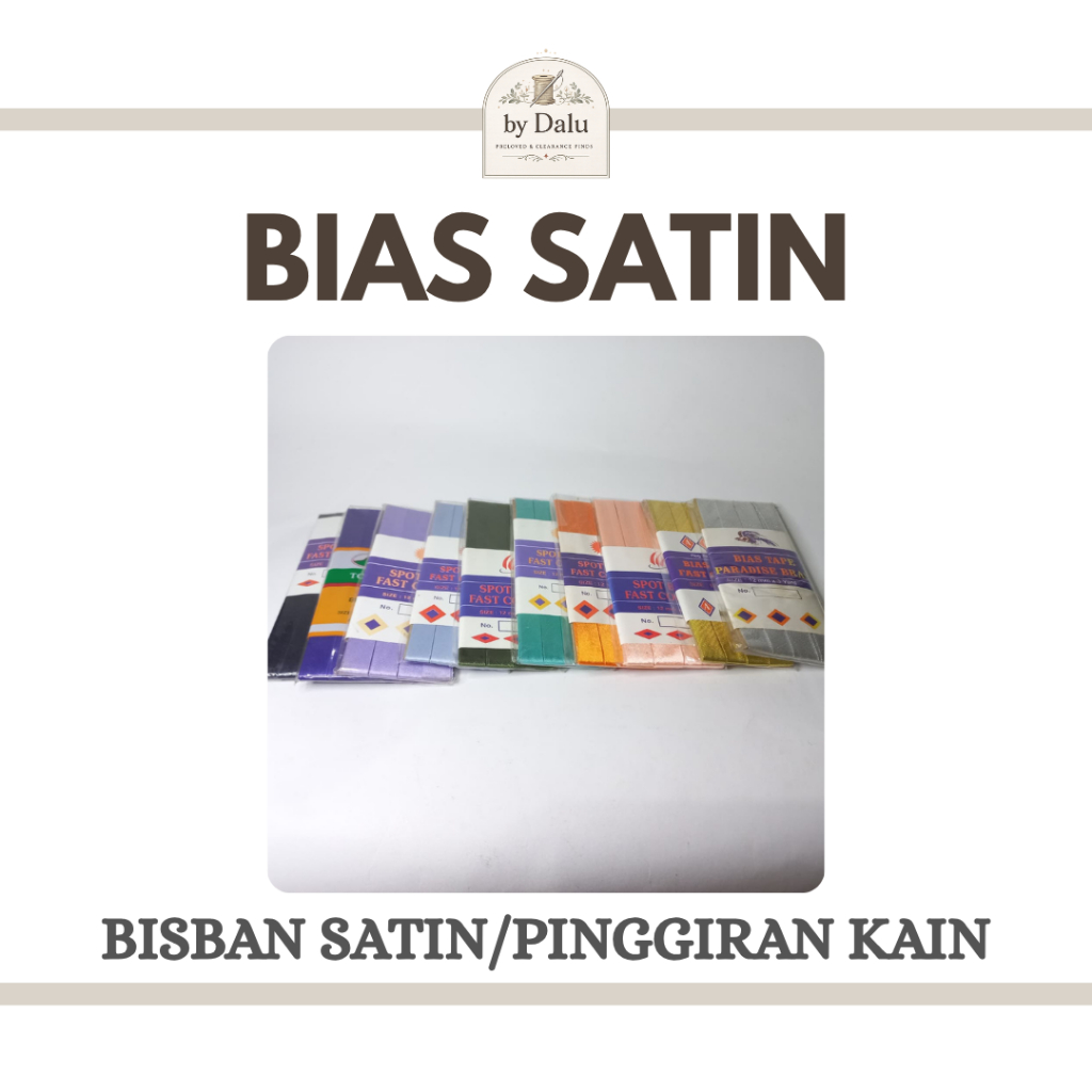 Spot Bias Satin Fast Colour | Bisban Satin | Pinggiran Kain