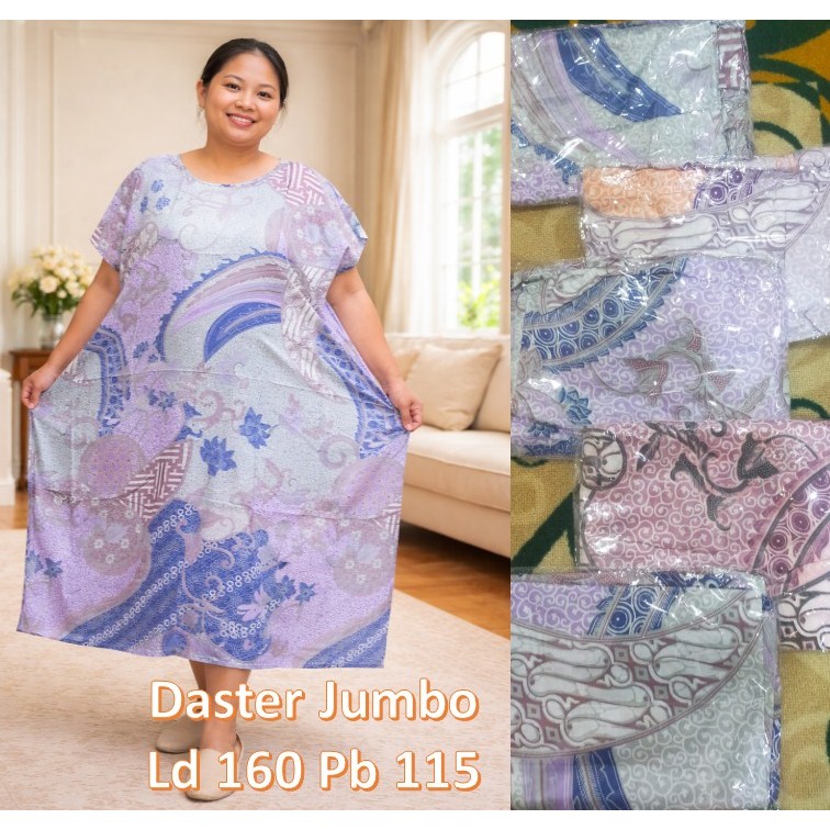 DASTER JUMBO LD 150 - 160 / BAJU TIDUR WANITA DEWASA LENGAN PENDEK LD 150 - 160 / BAJU TIDUR IBU IBU