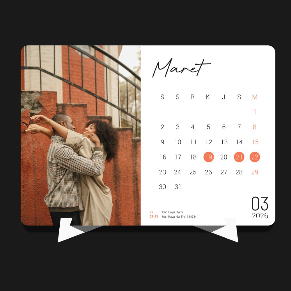 Kalender meja custom foto