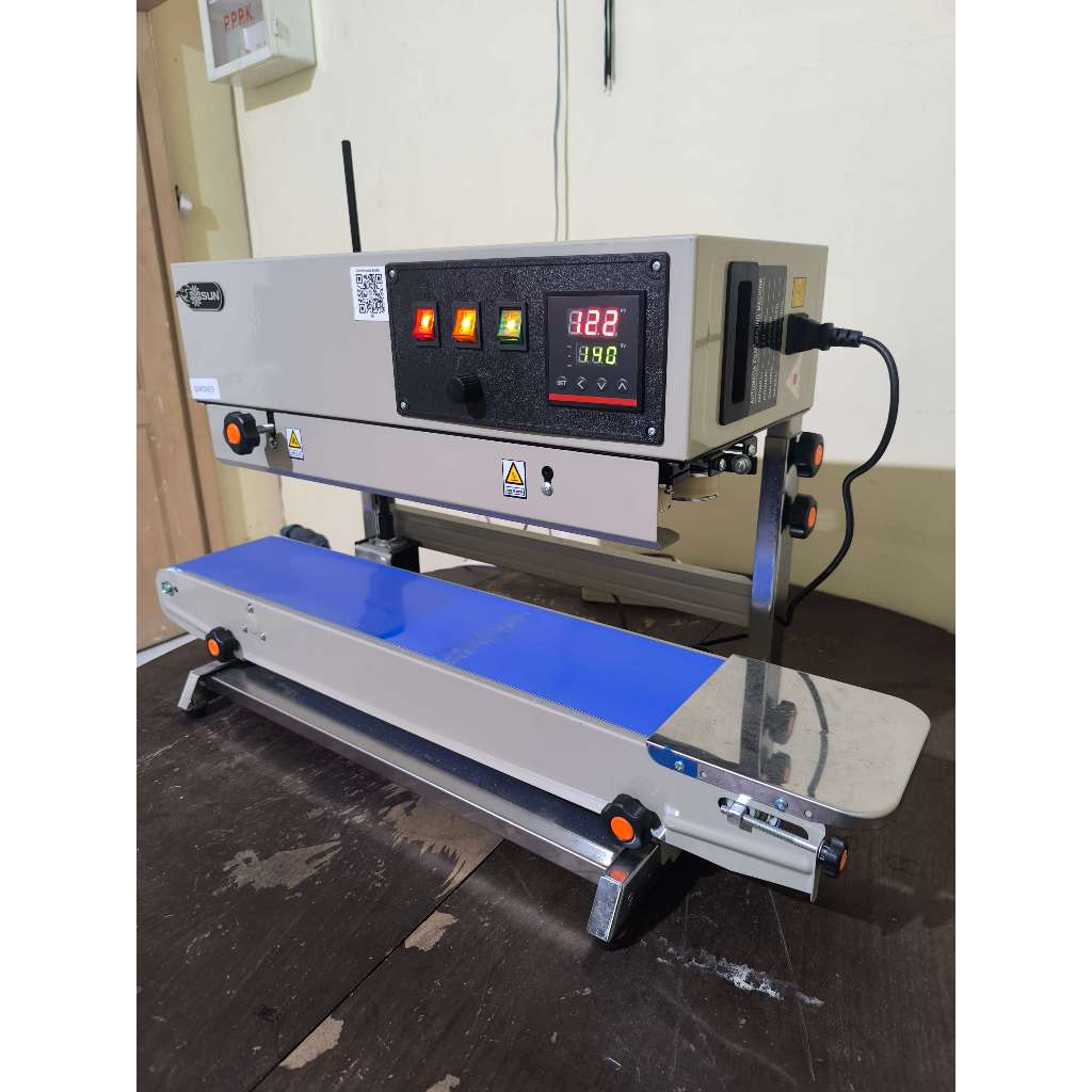 TERMURAH, Mesin Sealer FR-900 Vertikal Otomatis untuk Segel Plastik Conveyer Termasuk Packing Kayu