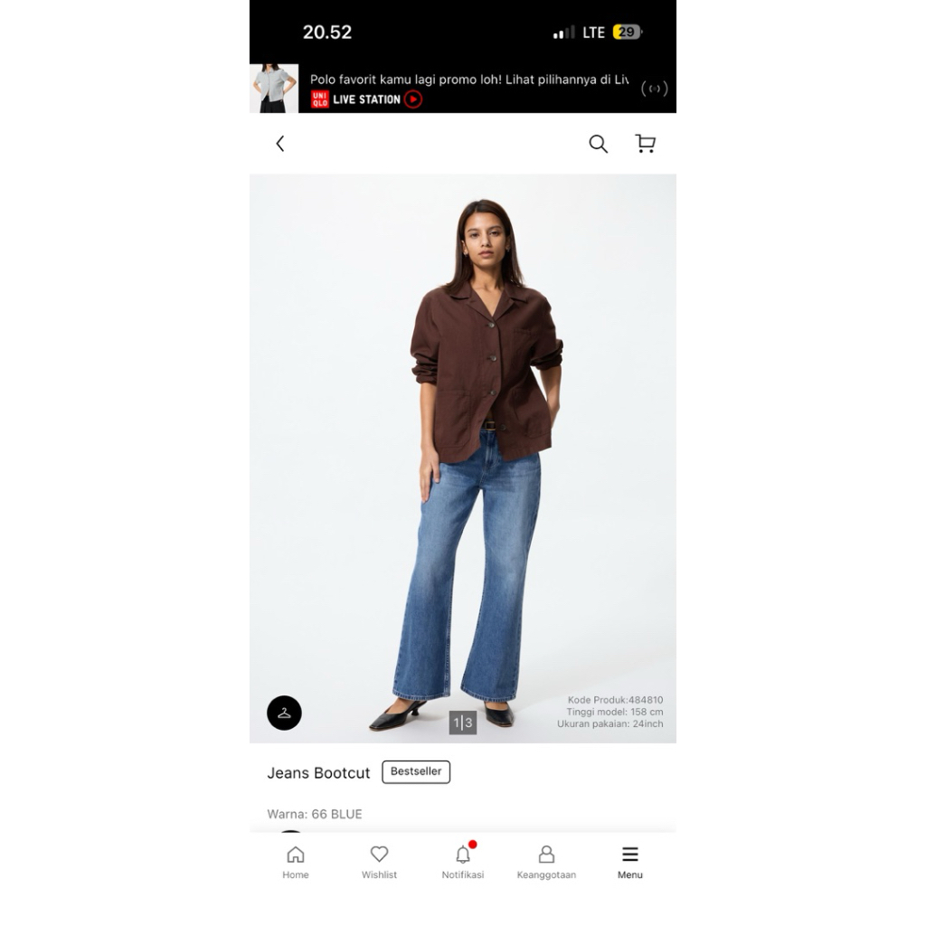 Jeans bootcut Uniqlo