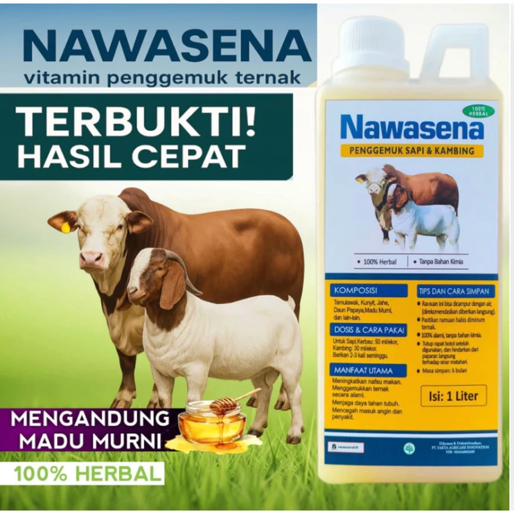 [PREMIX KAMBING & SAPI] Nawasena 1000ml Vitamin B Complex - Vitamin Sapi Agar Cepat Gemuk, B Complex