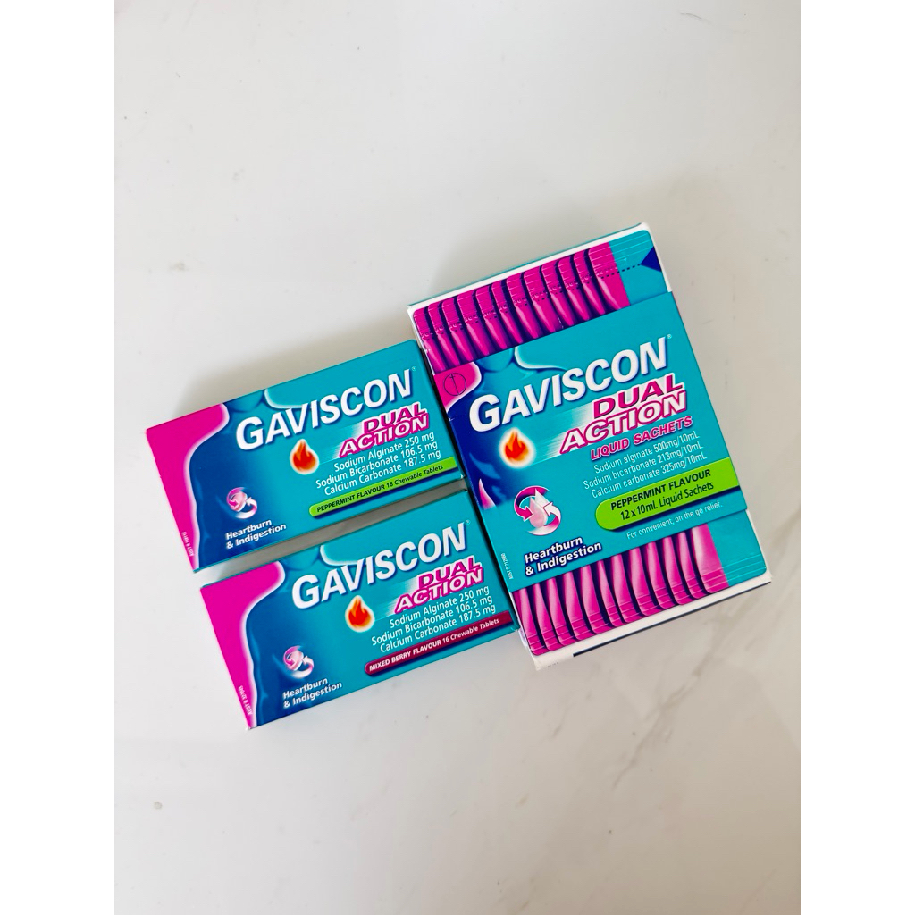 Dual Action GAVISCON pereda nyeri ulu hati Peppermint/ Mixed Berry