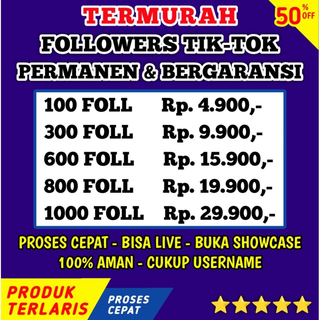 Followers Tiktok Permanen Bisa Live Streaming