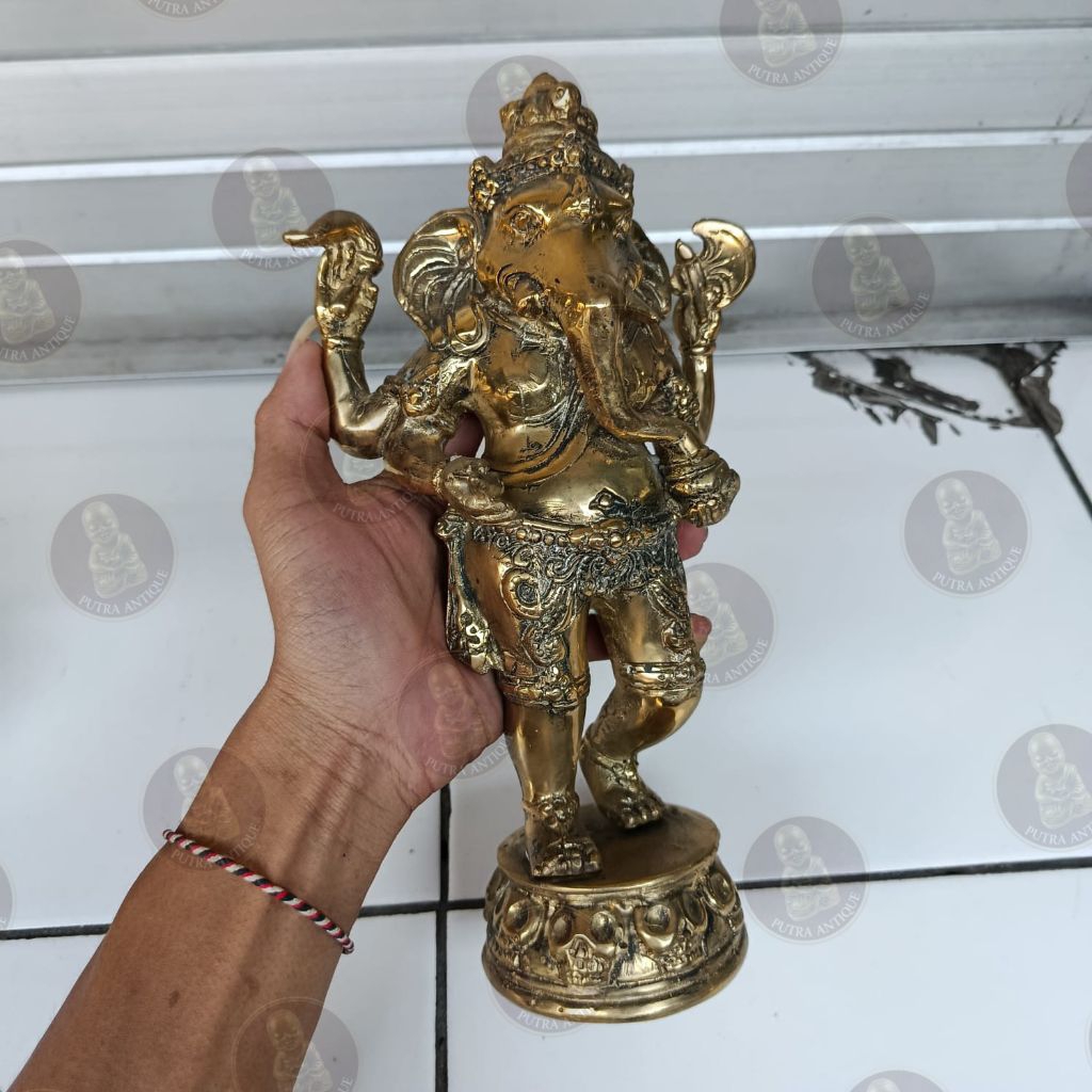 Koleksi Patung Ganesha Bahan Full Kuningan Warna Kuning Emas