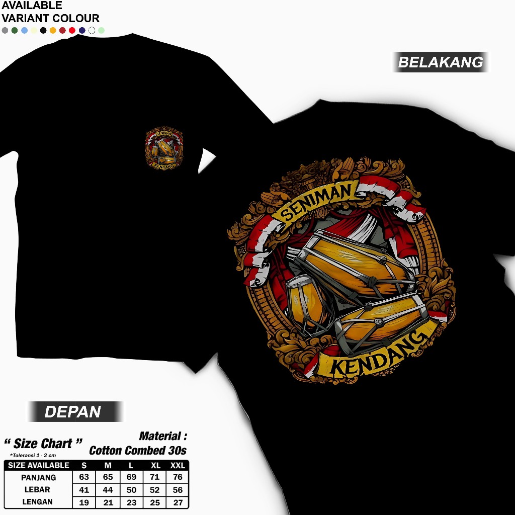 Kaos Kendang Jaipong || kaos Kendang Rampak || Kaos Kendangers || Kaos Musisi Kendang combed 30s COD