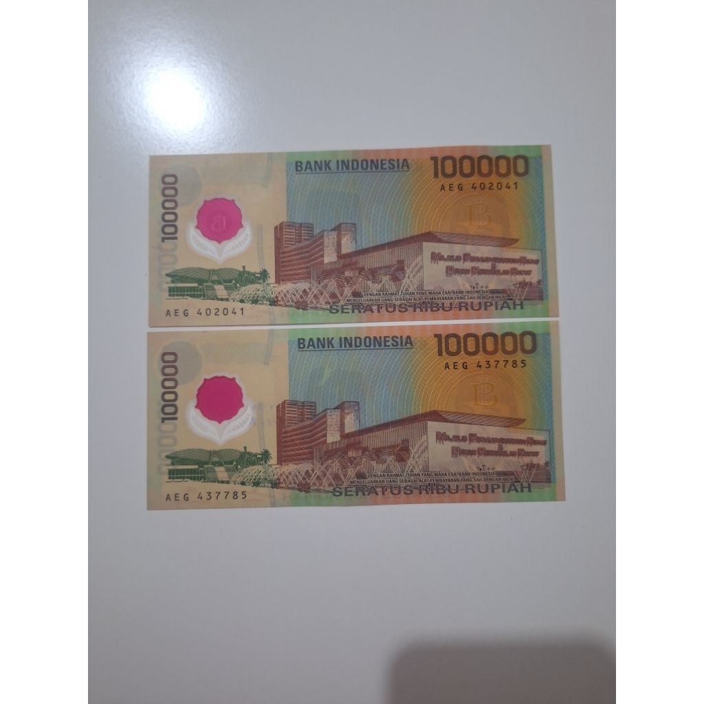 Uang kertas lama 100rb Polymer kondisi Baru 100%MULUS