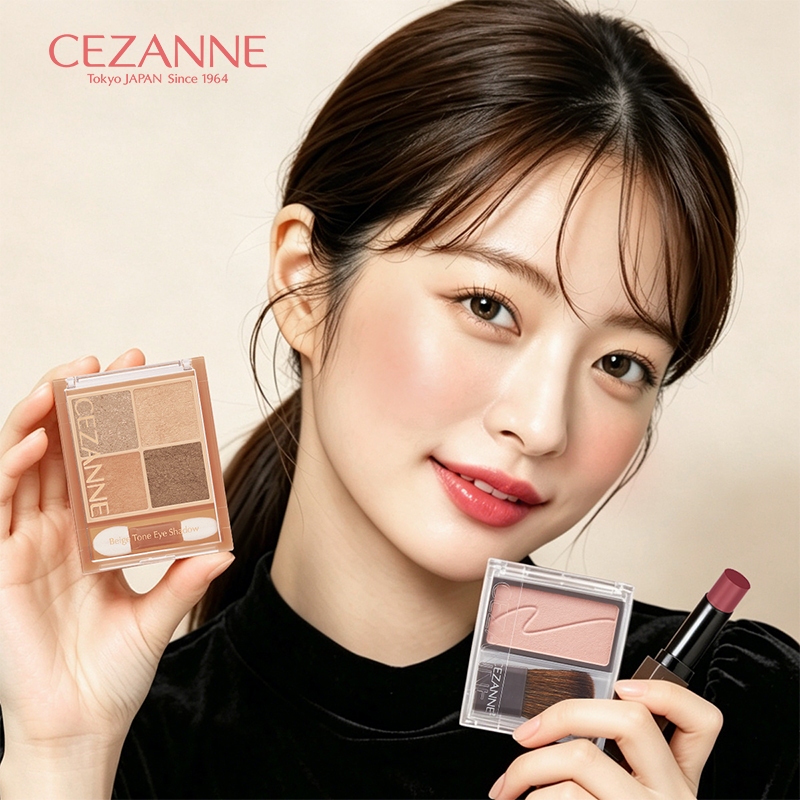 [In stock] CEZANNE 3 PCS Makeup Set Eyeshadow + Blush + Lipstick Moisturizing Naturally Long-lasting
