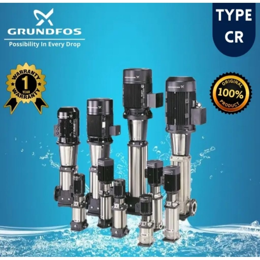 Pompa Grundfos CR 10-18 A-FJ-A-E-HQQE Pompa Industri,Booster,Jockey 7.5KW 10HP 3Phase