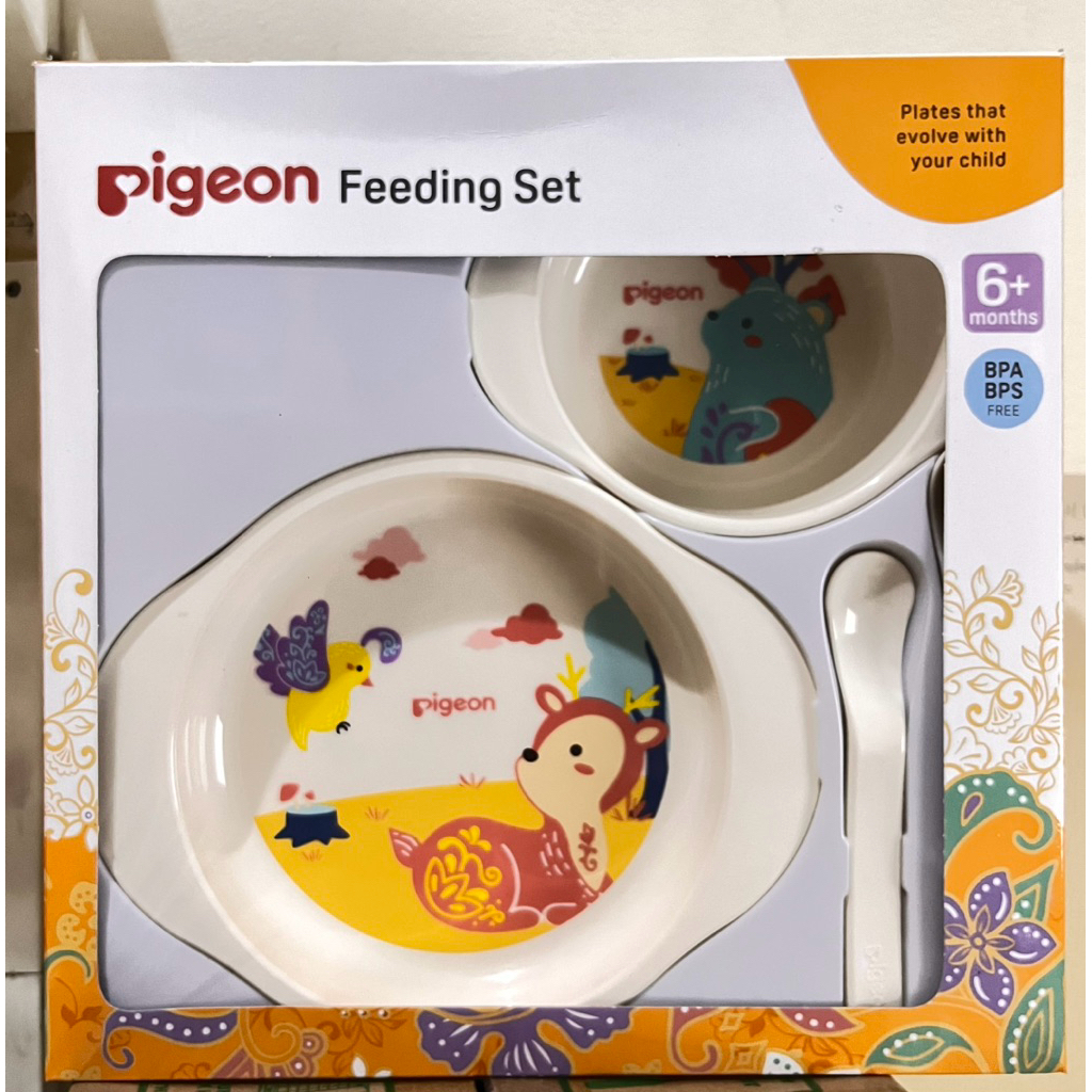 PIGEON FEEDING SET ALAT MAKAN BAYI 4in1  /  TEMPAT MAKAN BAYI AMAN BPA BPS FREE