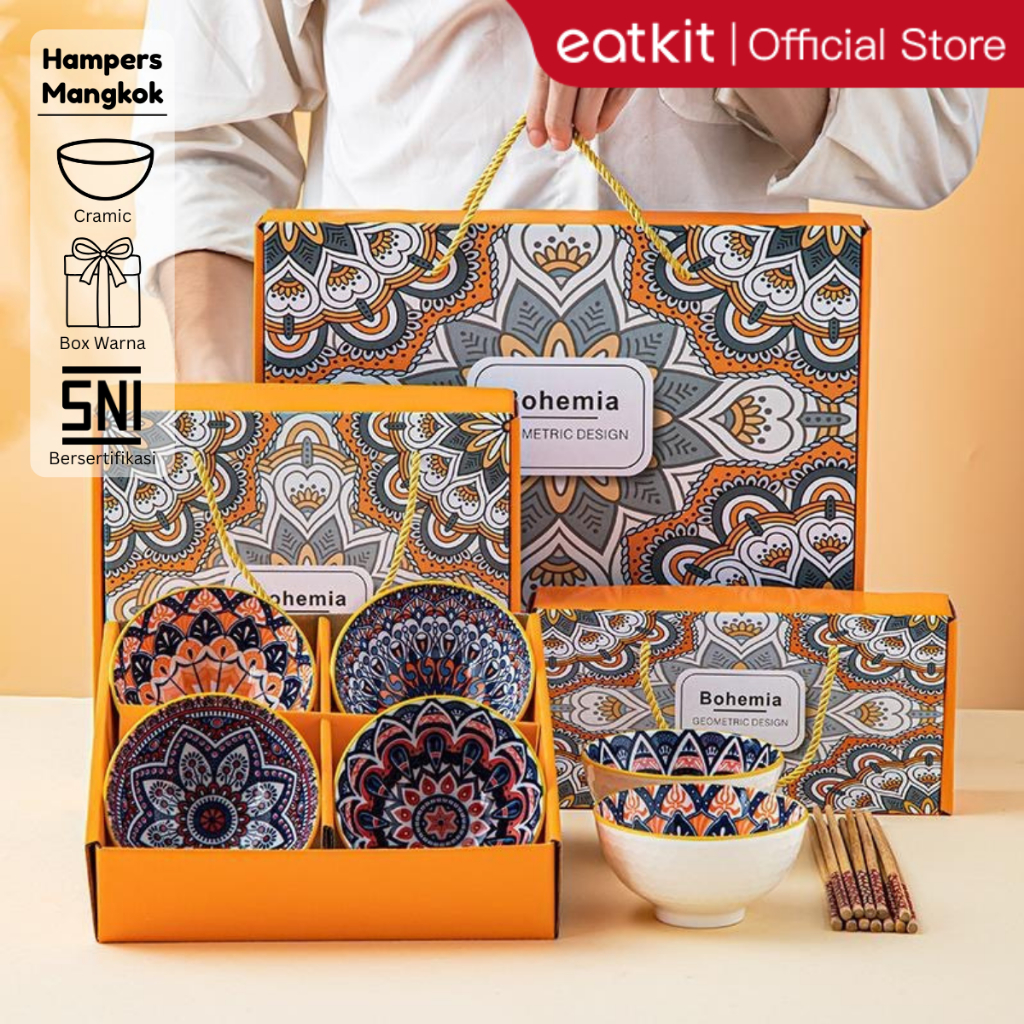 Eatkit Hampers Mangkok Set Premium Parcel Keramik Souvenir Peralatan Makan Porselen Bowl Japanesse