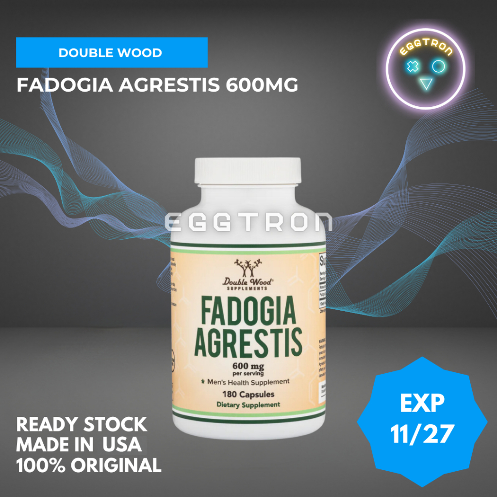 Double Wood Fadogia Agrestis 600 mg isi 180 kapsul suplemen kesehatan pria hormon fitnes athletic pe