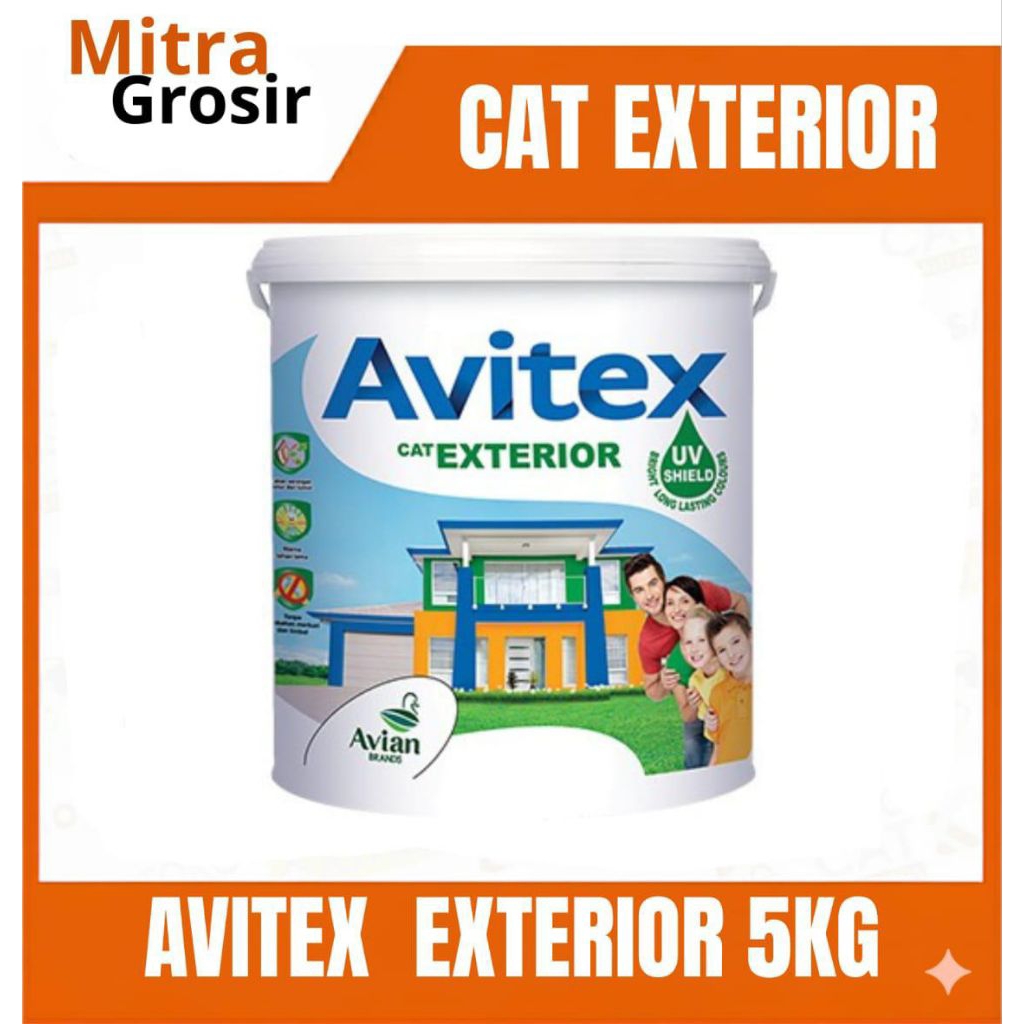 CAT TEMBOK EXTERIOR | AVITEX EXTERIOR 5 KG WHITE | KEMASAN GALON