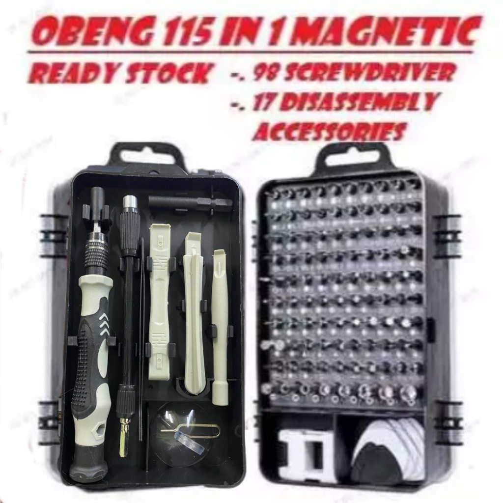 Obeng  set 115 in 1 full set obeng service komputer laptop service  HP obeng 115 in 1