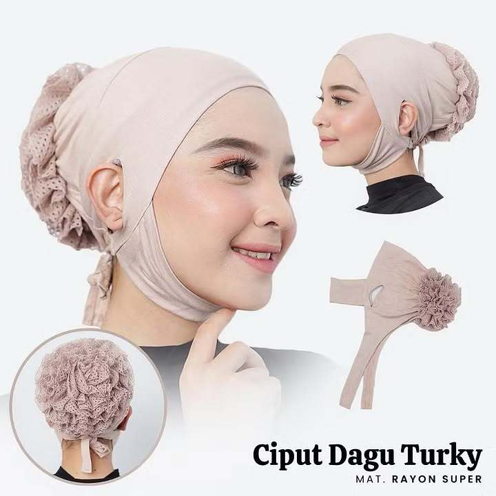 Ciput Turki Dagu Anti Slip / Lubang Telinga - Nyaman Dipakai