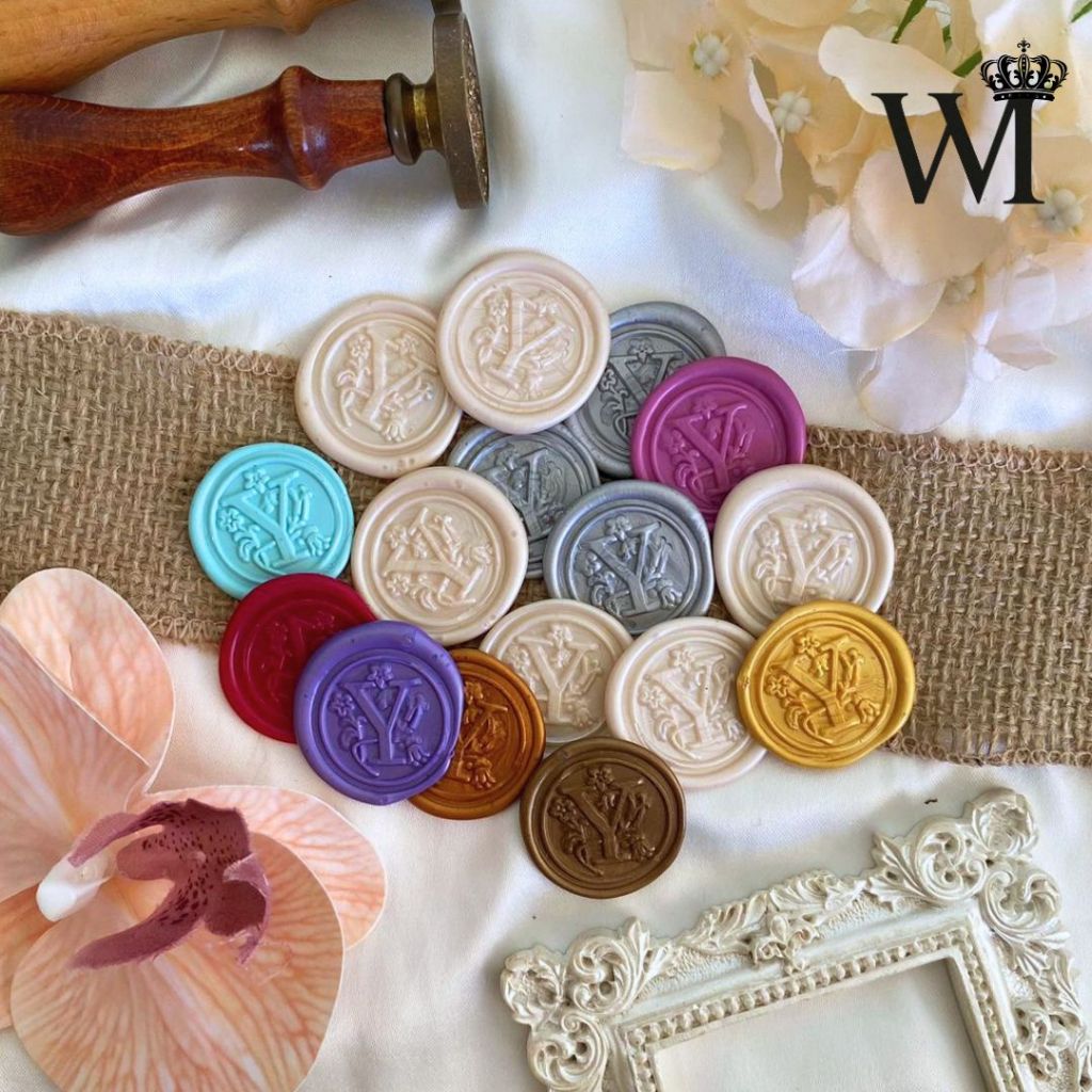 Huruf Y - READY STOCK Wax Seal Coin Instant Wax Stamp Amplop Wedding Keepsake Wax Seal Abjad