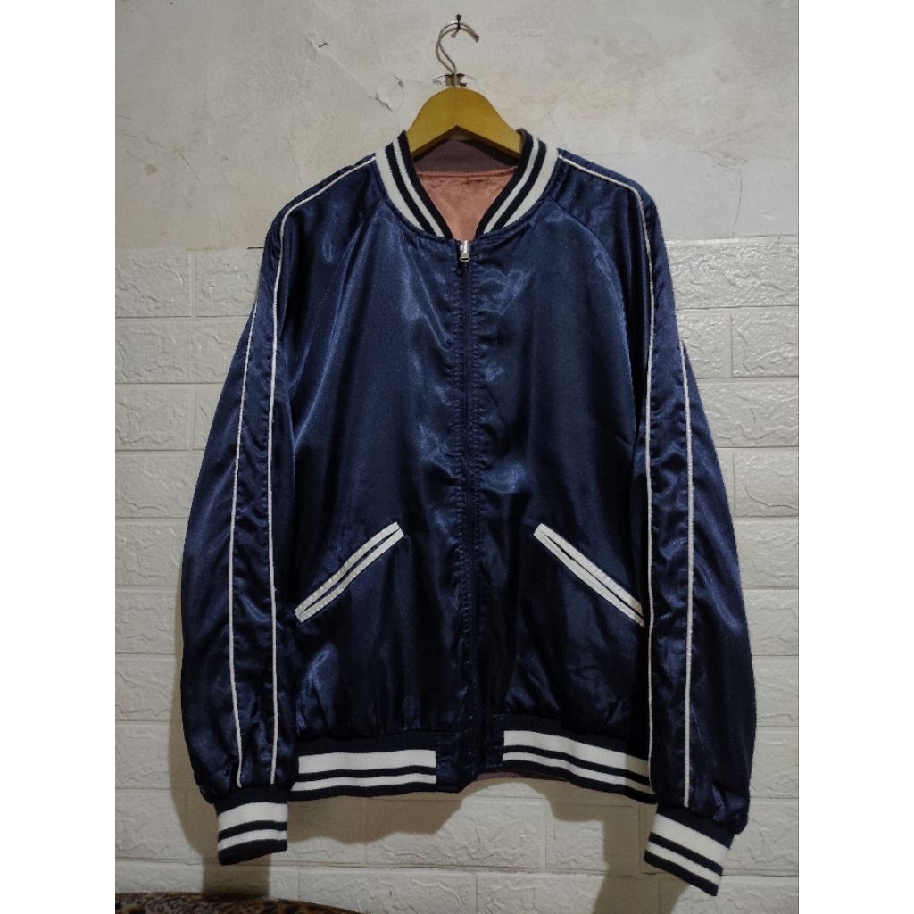Jaket bomber Sukajan browny vintage reversible