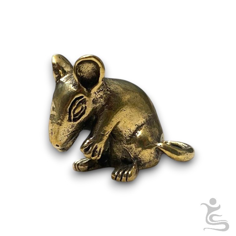 Koleksi Mini Patung Tikus Kuningan Estetik  | Brass Animal Decor Feng Shui Mini 18g (3cm)