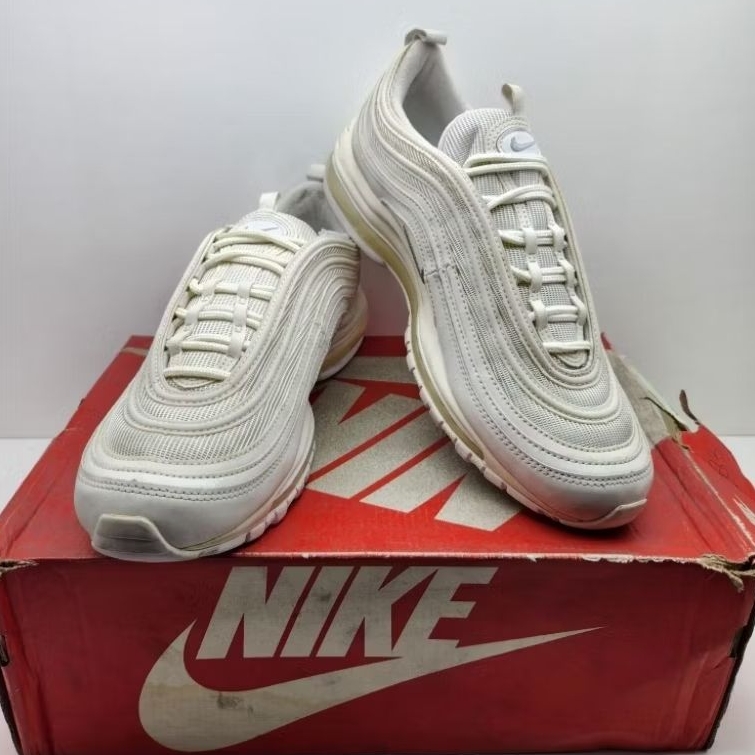 Sepatu Sneakers NIKE AIRMAX 97 WHITE/WOLF GREY-BLACK