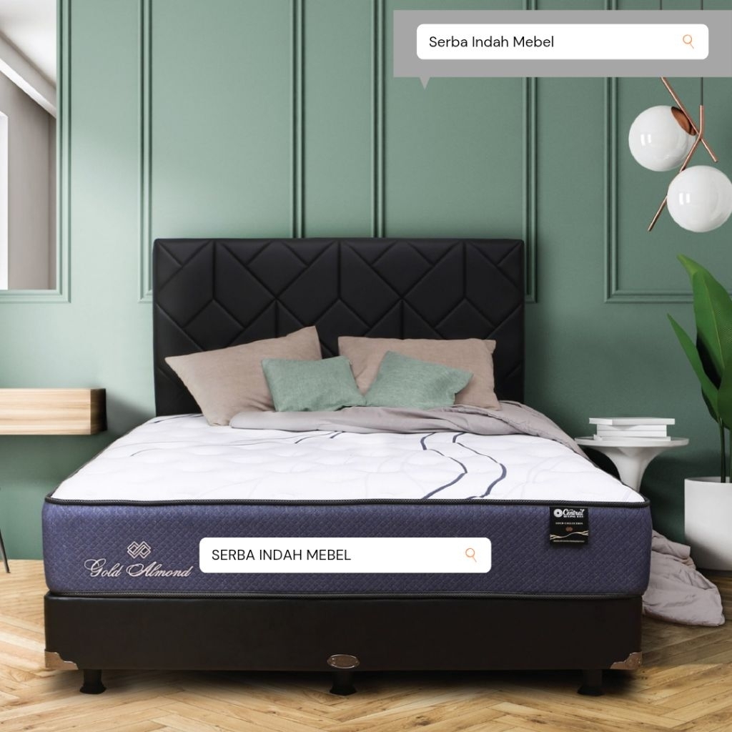 Springbed Central Gold Almond with Super Fluffy Foam Kasur Central Gold Edition Series Ukuran 90x200