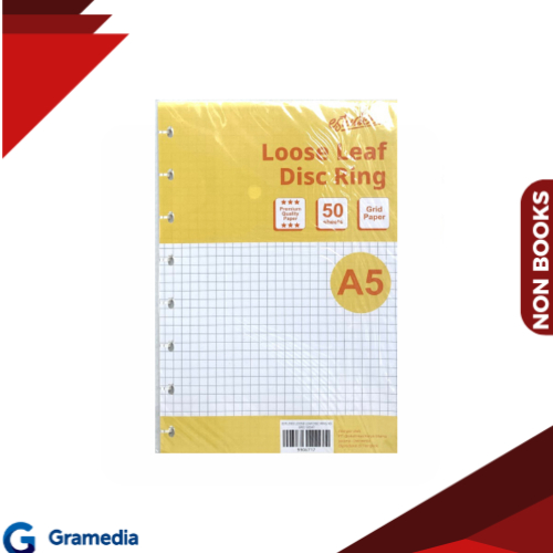Gramedia Medan - ESTUDEE LOOSE LEAF DISC RING A5 GRID 50 SHEET