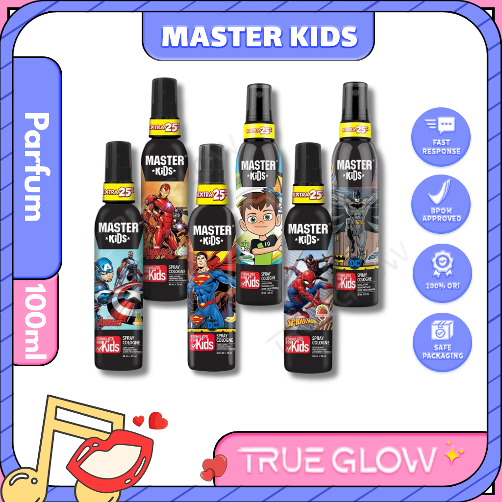 Master Kids Spray Cologne Botol 100ml - Parfum Anak Ironman Batman Ben10  Spiderman Superman Captain