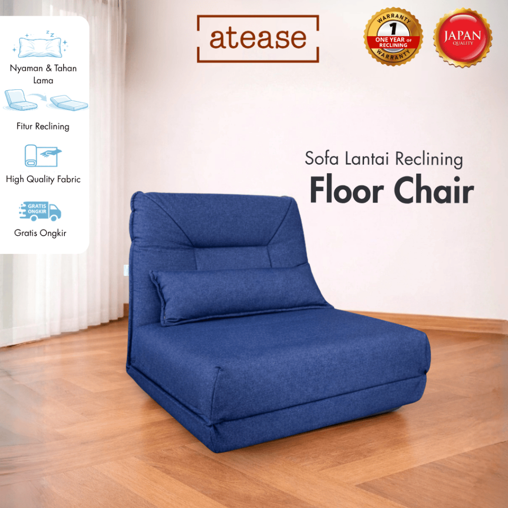 [NEW] hiyori atease Reclining Floor Chair Denim – Kursi Sofa Lesehan Multifungsi / Sofa Bed Lantai