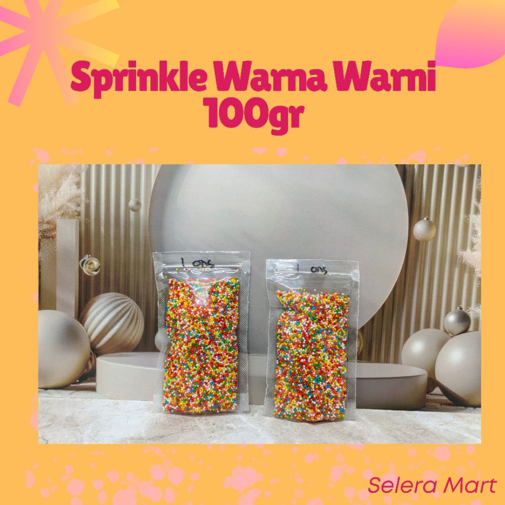 [Kemasan 100gr] Sprinkle Hiasan Kue Kemasan 100gr Sprinkle Warna Warni
