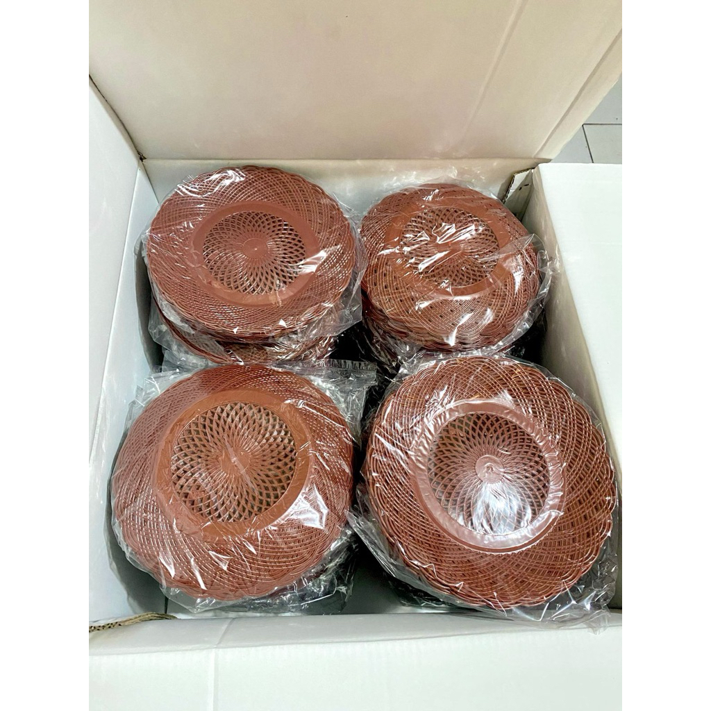 Piring Rotan plastik 1 lusin