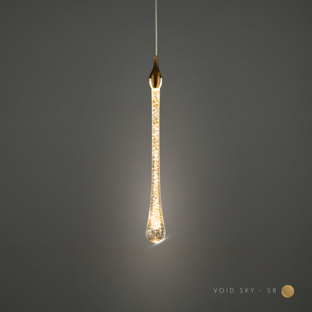 VOID SERIES | VOID SKY - S8 | Lampu Gantung Minimalis Emas | Gold Ceiling Pendant Lamp | XIONCO