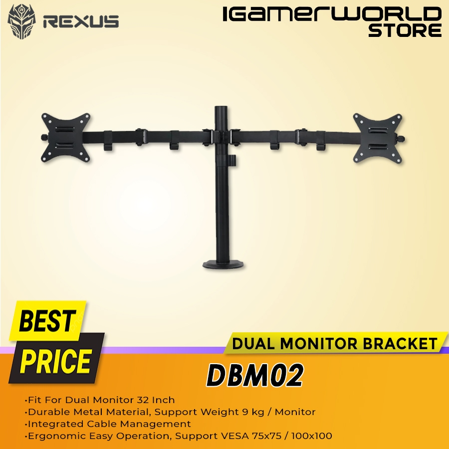 Rexus Monitor Arm Bracket DBM02 / DBM-02 Dual Monitor Stand Monitor Bracket
