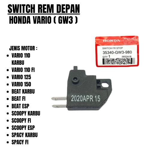 SWITCH REM DEPAN VARIO BEAT KARBU GW3 BERKUALITAS ORIGINAL