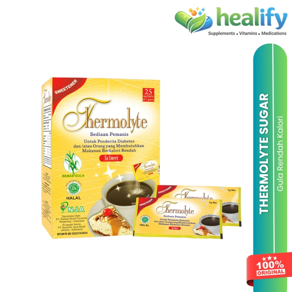 OFFICIAL STORE - Thermolyte Sugar 25 Sachet Sweetener Diet Pemanis Gula Tropicana Slim Diabetasol