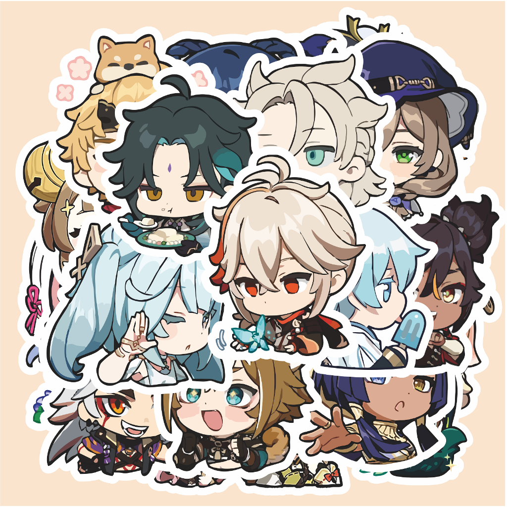 ( 50 pcs )stiker satuan random GENSHIN IMPACT/game stiker /random anime/stiker satuan lucu