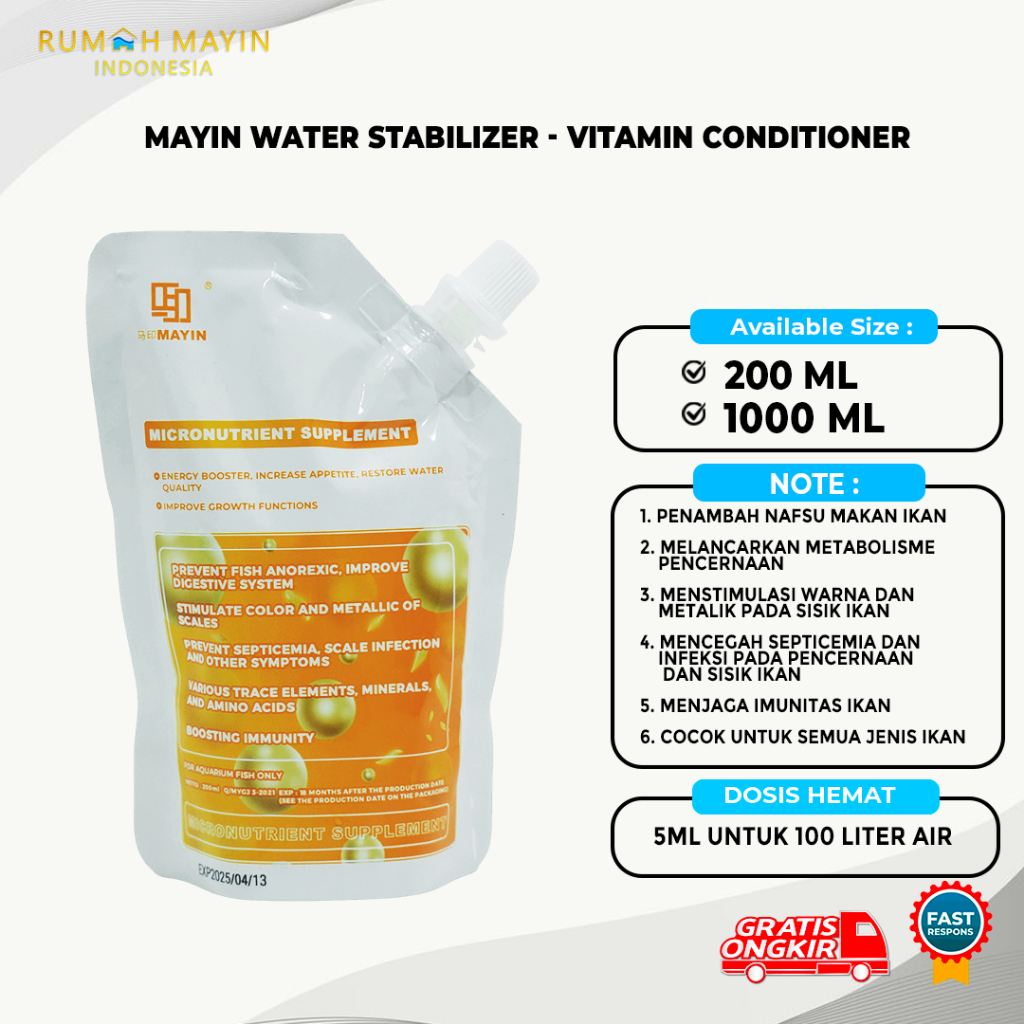 MAYIN Micronutrient Supplement - Fish Vitamin Suplemen ikan hias