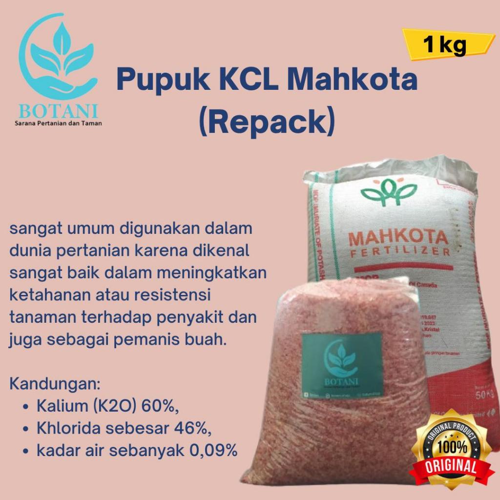 Pupuk KCL Mahkota Kemasan 1 kg