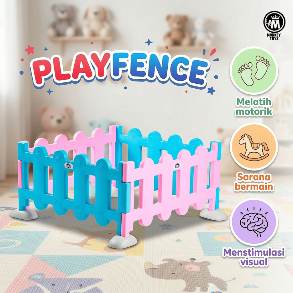 MMonkeyToys  Playfence Pagar Anak Colourful Colourful Playfence Pelindung Pagar Mainan Anak