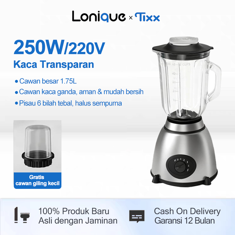 Tixx Blender Bumbu 1.75L 6 Pisau 250W Jus