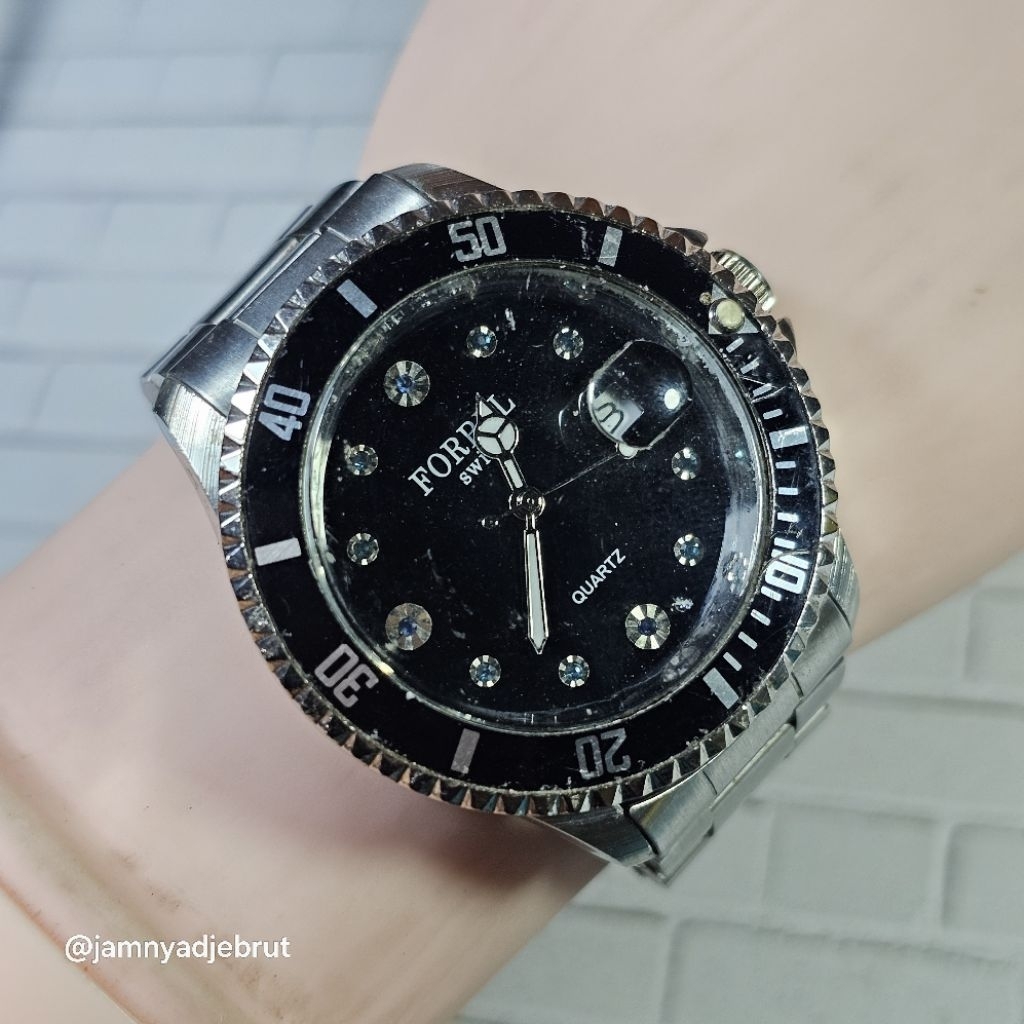 Jam Diver Forbel FB1088SC Silver Black Bekas