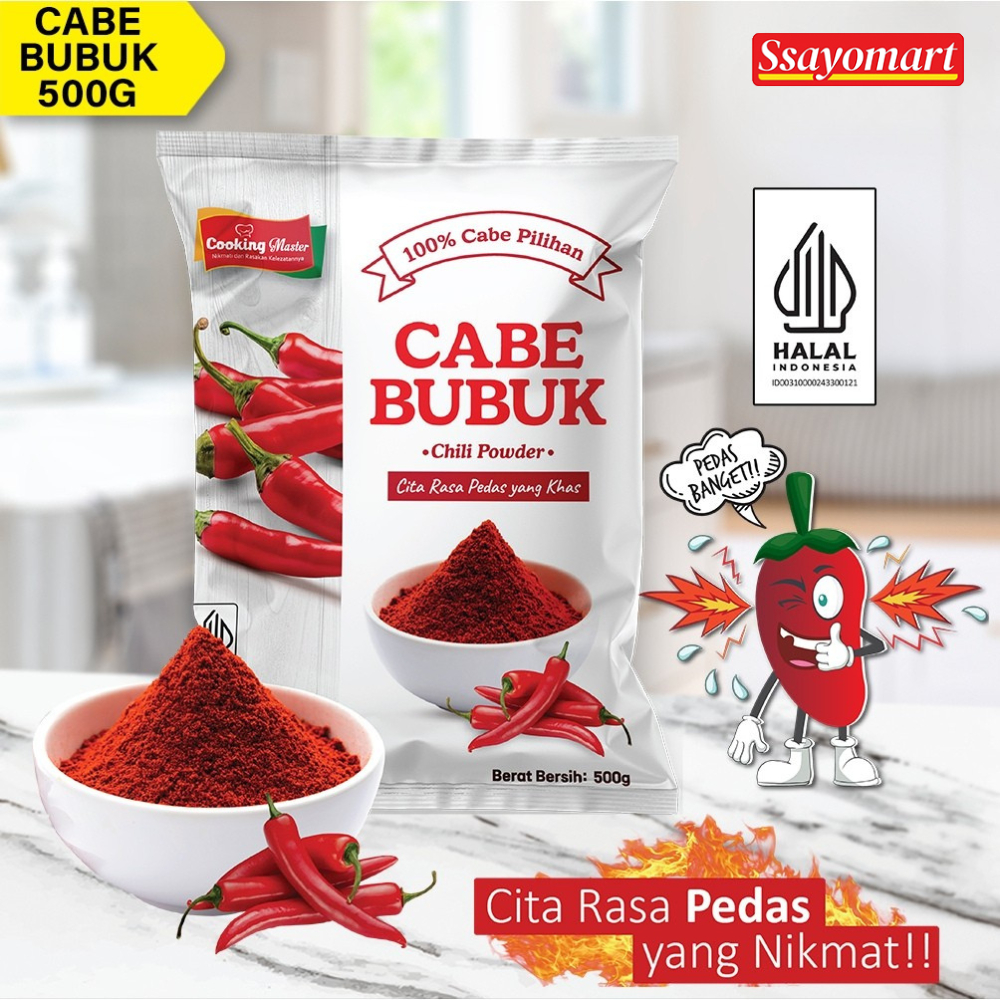 Bubuk Cabe 500gr Cooking Master / Cabe Bubuk / Chili Powder / Pedas / AIDA